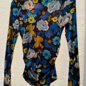 Zara Floral Bodysuit - Blue and Yellow